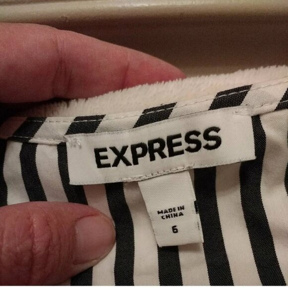 Express Black and White Striped Mini Dress - Picture 2 of 12